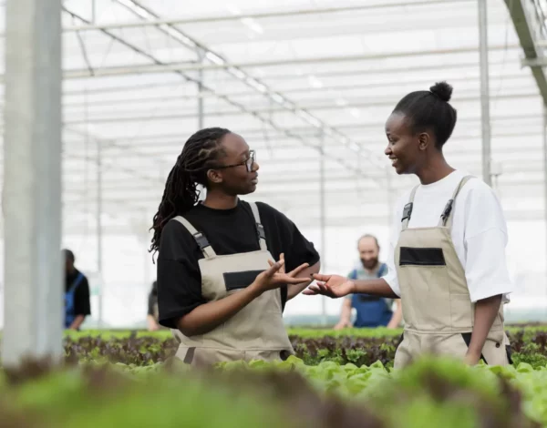 happy-farm-workers-discussing